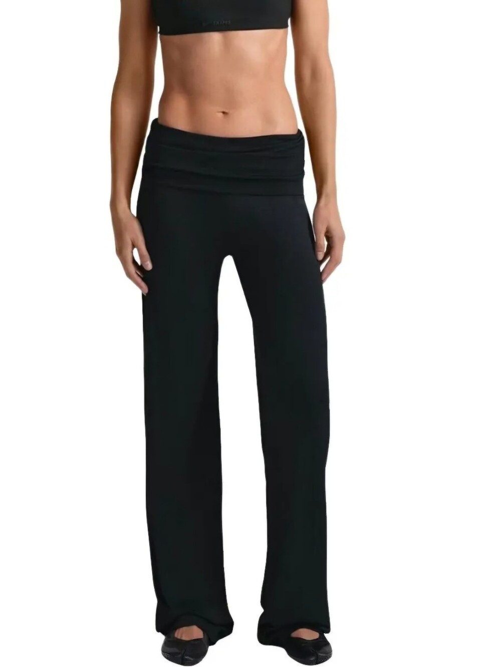 Nike Skims Stretch Knit Fold Over WB Wide Leg Pant PT-LEG-10176W Obsidian 2X